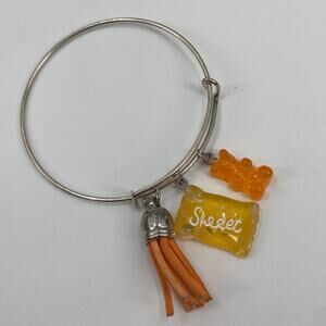 Sweet yellow, orange silver tone bracelet